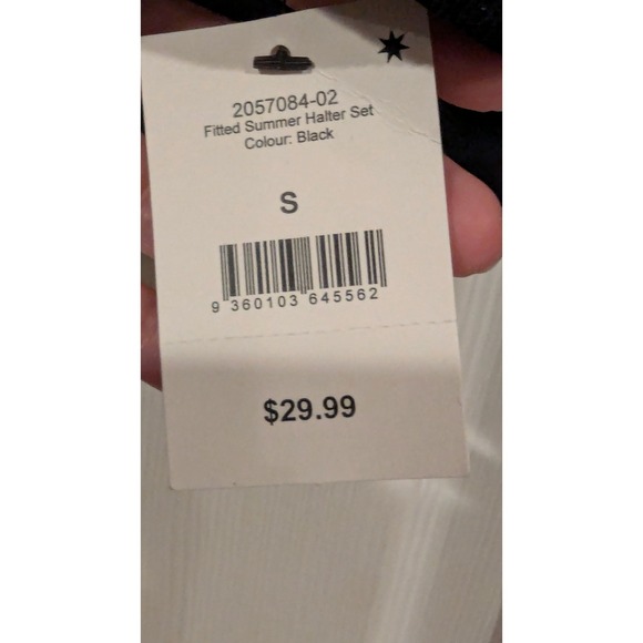 Cotton On‎ Black Ribbed Fitted Halter Crop Top Size S - Picture 3 of 7